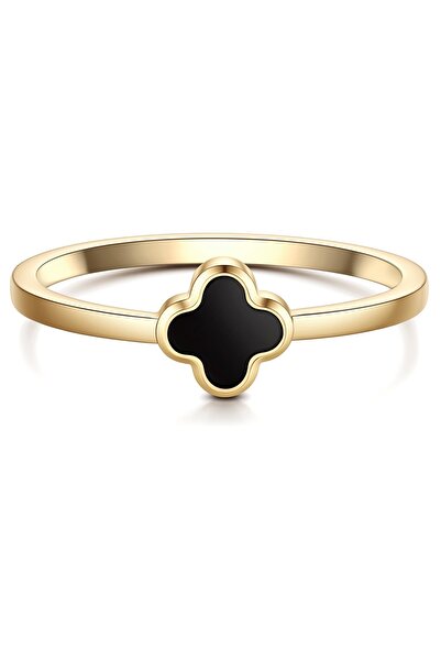 Glanzstücke München Edelstahlring Ring Edelstahl gelbgold Achat schwarz