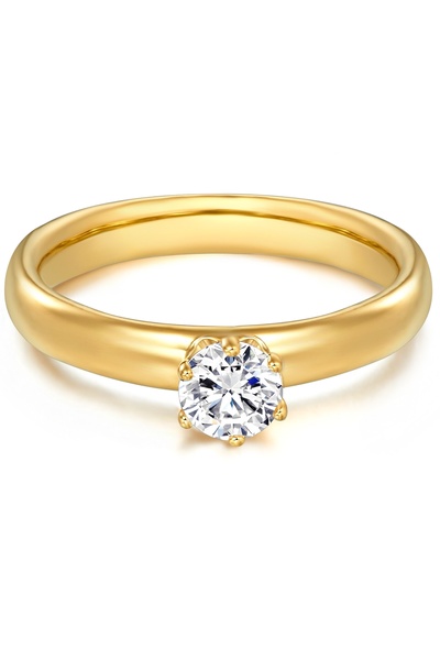 Trilani Silberring Ring Sterling Silber gelbgold Zirkonia weiß