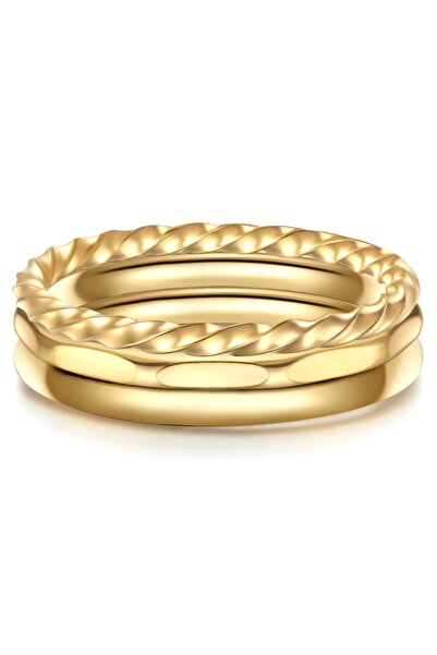 eastside Edelstahlring 3er Set Ringe Edelstahl gelbgold