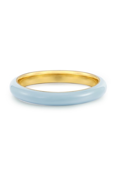 Glanzstücke München Silberring Ring Sterling Silber gelbgold Emaille blau