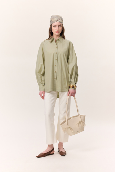 Manuka Wide Sleeve Detailed Shirt - Cagla