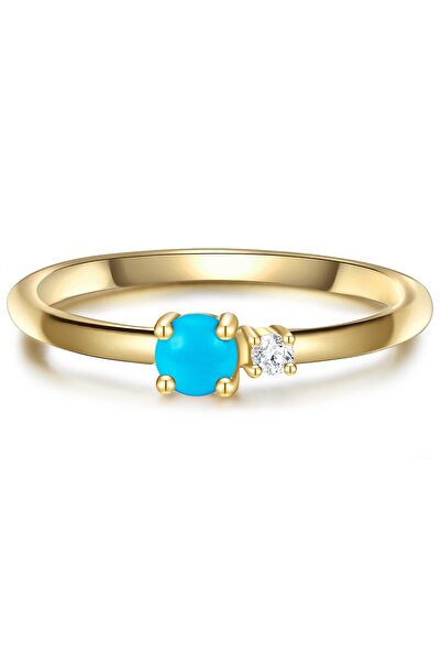 Glanzstücke München Silberring Ring Sterling Silber gelbgold Türkis (rek.) Zi...