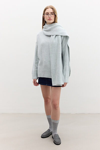 Manuka Μπλε Oversize Μαλακό Πουλόβερ