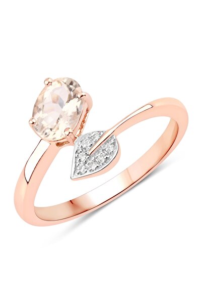 Rafaela Donata Edelsteinring Ring Sterling Silber rosévergoldet Morganit rosa...