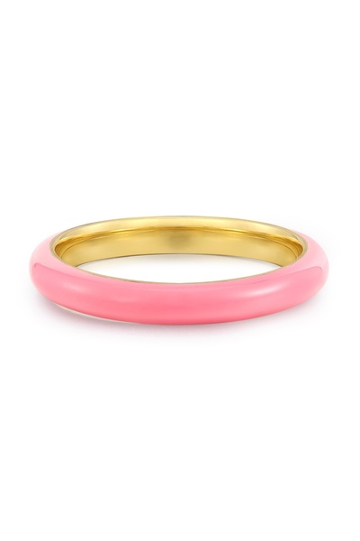 Glanzstücke München Silberring Ring Sterling Silber gelbgold Emaille rosa