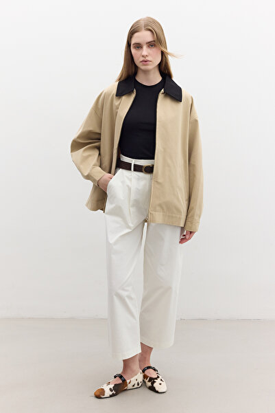 Manuka ΠΛΙΣΕ ΠΑΝΤΕΛΟΝΙ GABARDINE ΕΚΡΟΥ