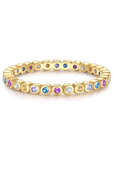Glanzstücke München Silberring Ring Sterling Silber gelbgold Zirkonia multicolor