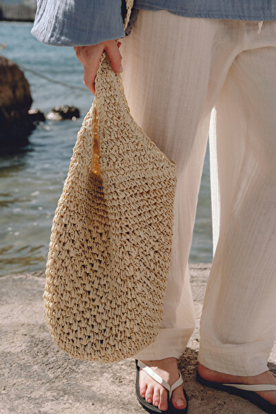 Manuka ΤΣΑΝΤΑ ΣΤΑΥΡΟΣ ΠΛΕΚΤΗ ΨΑΡΙΑ ΜΠΕΖ