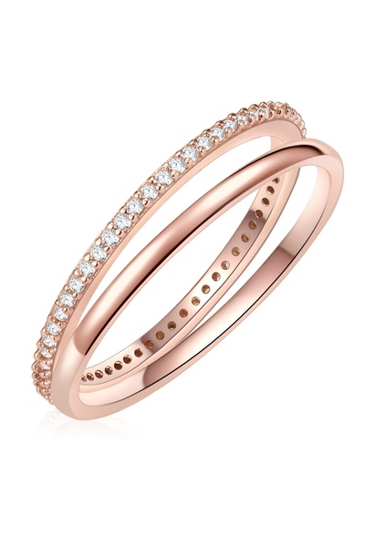 Lulu & Jane Ring mit Kristallen von Swarovski® 2er Set Ringe roségold Zirkoni...