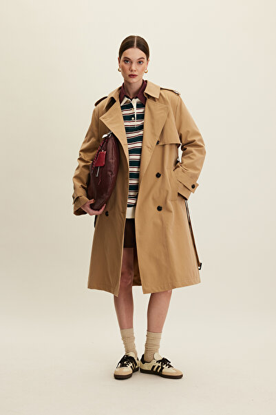 Manuka ANIKA CAMEL Trench Coat - Διπλό στήθος και ζώνη