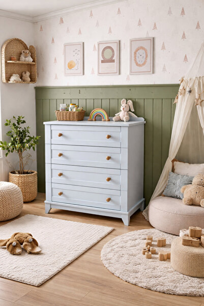 Koza Oslo %100 MDF 4 Çekmeceli Bebek & Çocuk Şifonyer