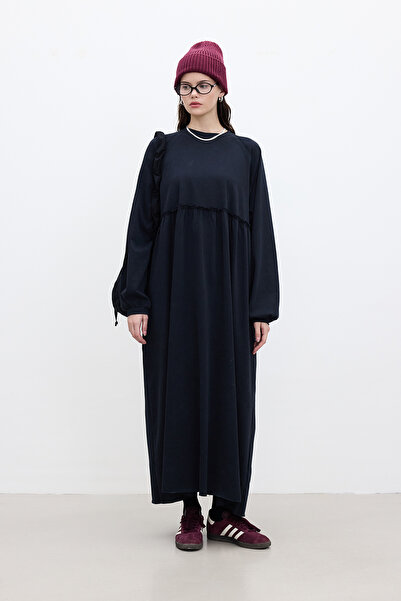 Manuka Μαύρο Oversize Gathered Φόρεμα