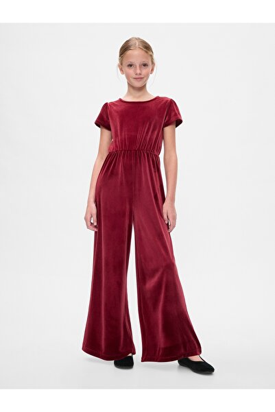 GAP Kız Çocuk Bordo Kadife Tulum