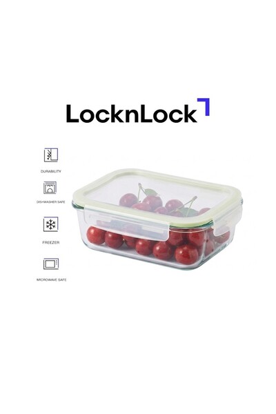 locknlock Fresh Oven-Safe Glass Rectangular Container 630ml – Airtight, Leakp...