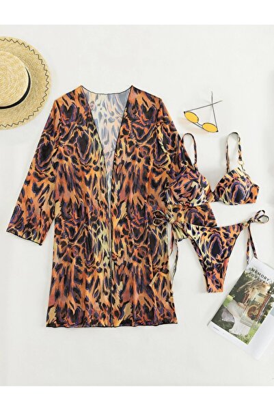 Plaja biz Costume de baie femei trei piese cu slip clasic si tunica Wild Side