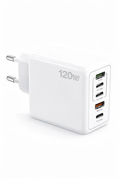 ROGGER 5 Port 120 W Hızlı Şarj USB Tip C Şarj PD QC 3.0 USB C Şarj Adaptörü i...