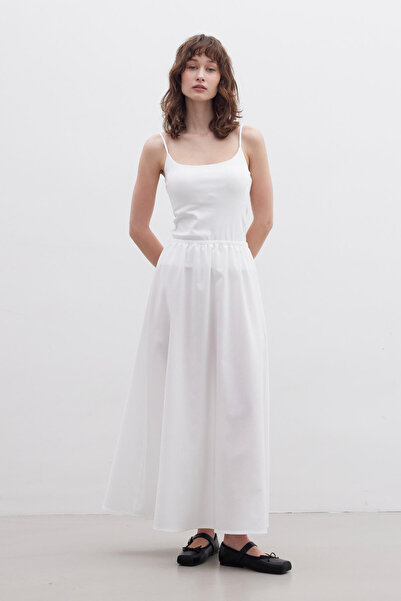 Manuka Εκρού Φούστα με βαμβακερή επένδυση