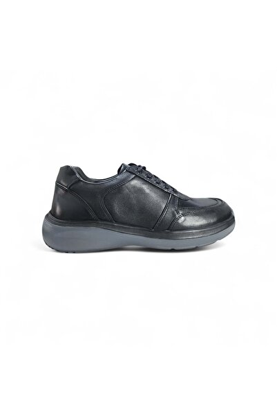 MARCOMEN Men's Leather Comfort Casual Shoes 23371 - Black - 44
