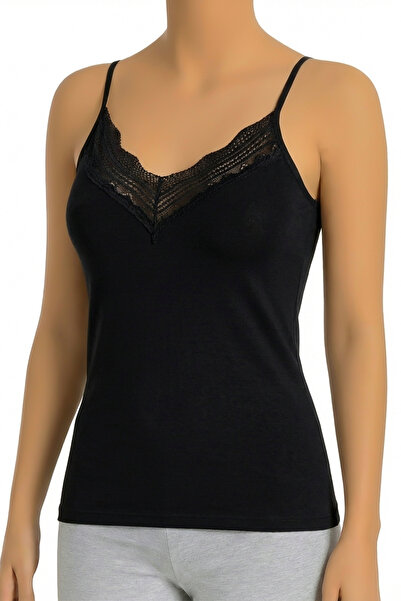 Öts Women's Tank Top Lace V-Neck (96% Cotton - 4% Elastane)