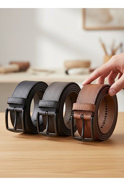 Deribond Erkek Kemer ( 3 Adet ) Kot Ve Kanvas Pantolonlara Uygun