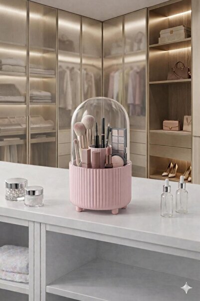 Blackstar Şeffaf Kapaklı 360 Dönebilen Fırça Kozmetik Makyaj Düzenleyici Orga...