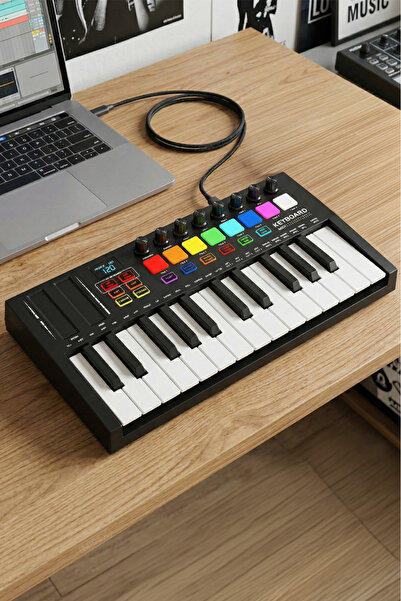 Midex لوحة مفاتيح ميدي من الجيل الجديد MD-255، 25 مفتاحًا، 8 مستويات حساسية، ...