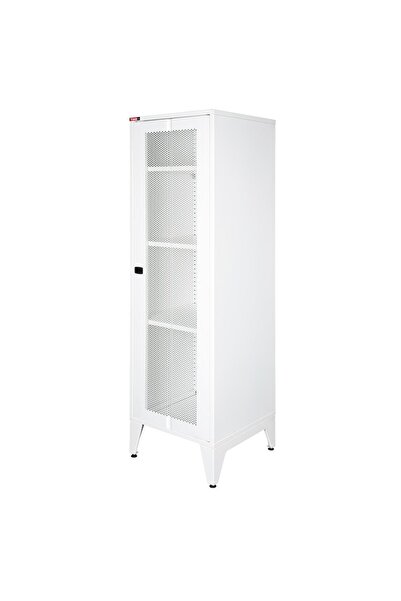 Lande - Ziglat 1550 - Metal Dolap - Perfore Metal Kapılı - Mat Beyaz.