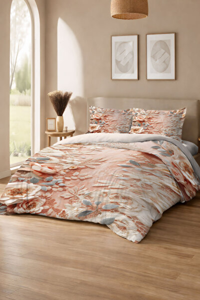 MonoHome Мек памучен сатен с флорални мотиви, еластично прилепващо чаршафче, ...