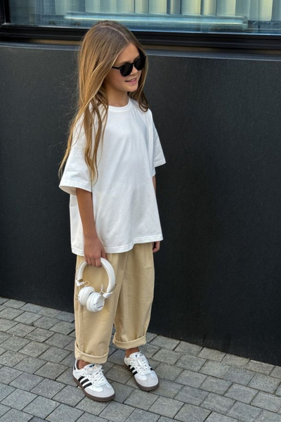 Le Mabelle Ecru Oversize Children's T-Shirt