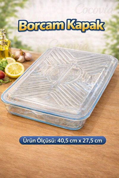 CocoVia Dekoratif Şeffaf Tasarım Borcam Kapağı Dikdörtgen Borcam Kapak Gıda K...