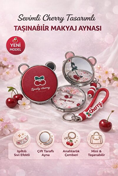 BATBAT Makyaj Aynası Taşınabilir Deri Kılıflı Mini Cep Çanta Katlanabilir Ana...