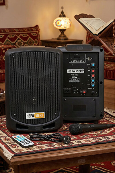 Hepa-Merz Hepa Merz 300W Şarjlı Portatif Seyyar Mikrofonlu Mevlüt Amfisi 6.5 ...