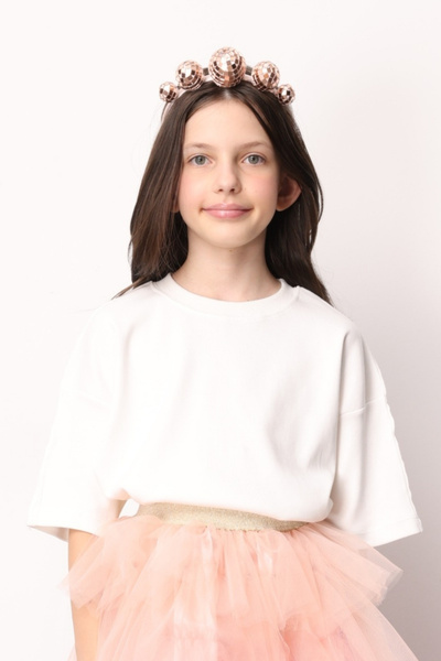 Le Mabelle Ecru oversize dečija majica kratkih rukava
