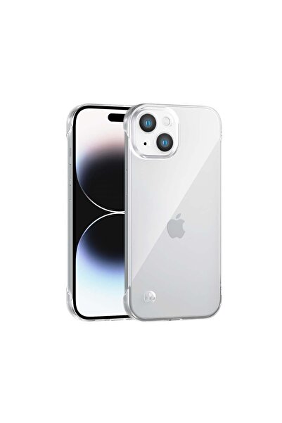 Vissona iPhone 15 Uyumlu Kamera Korumalı Yanları Açık Sararmaz Sert Mika Şeff...