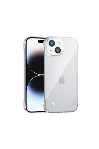 Vissona iPhone 14 Uyumlu Kamera Korumalı Yanları Açık Sararmaz Sert Mika Şeff...