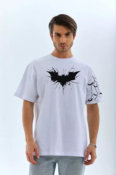 Generic Brand Modig Unisex Front and Sleeve Printed Oversize Tshirt White
