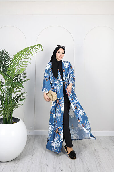 DLC Tekstil Ωκεάνιο μπλε ρόμπα / παρεό. Σατέν