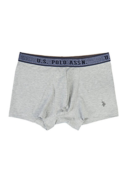 U.S. Polo Assn. Ανδρικά μποξεράκια γκρι Melange / Navy Blue Elastic Single Bo...