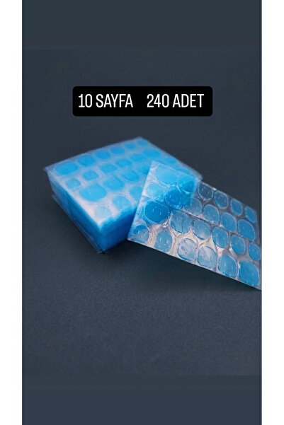 PİRAYE AKSESUAR 240 Adet - 10 Sayfa Mavi Renk Sticker - Tırnak Yapıştırıcı St...