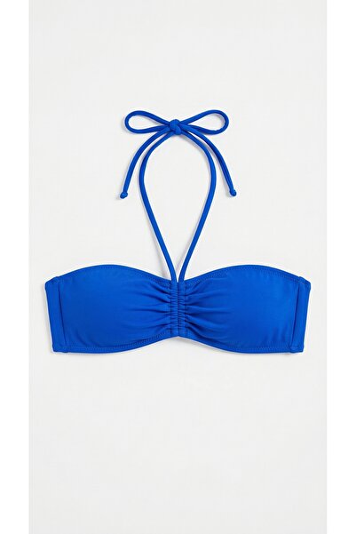 Zi Mavi Çok Dar Kalıp Straplez Bikini Üstü