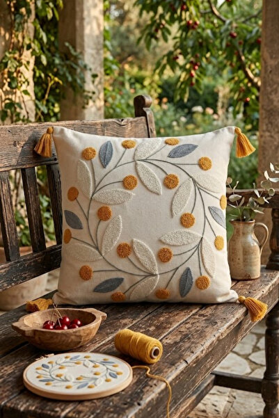 Valmia Home 100% Λουλουδάτο και φυλλώδες στεφάνι Buldan Βαμβάκι τεμαχίων D Με...