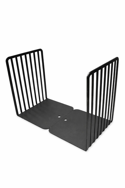 VENON 2 Pieces 📙   Black Striped 📙   Decorative Metal Book Holder - Shelf O...