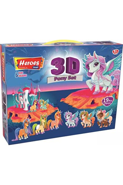 Genel Markalar Heroes 3D Pony Oyun Hamuru Seti 21 Parça ERN-569