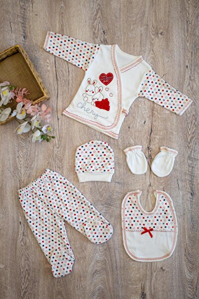 Sitilin Girl Boy Baby Red Mother Rabbit 5-Piece Hospital Release Newborn Set ...