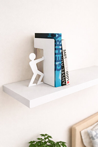 VENON 1 τεμ. Βιβλιοθήκη Ανδρικό Μοντέλο ΛΕΥΚΟ Διακοσμητικό Στήριγμα Βιβλίων Ο...