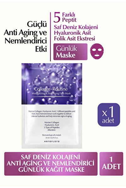 Heraflora Kolajen Yüz Maskesi | Yaşlanma Karşıtı, Yoğun Nemlendirici Günlük K...