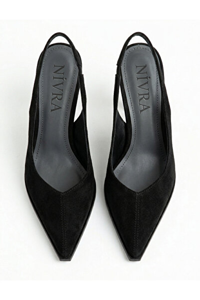 ELEVAM Γυναικεία καφέ σουέντ παπούτσια στιλέτο με μυτερή μύτη και κομψό τακούνι