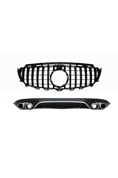 tuningset Πίσω Διαχύτης με Απολήξεις Εξάτμισης και Κεντρική Γρίλια Μαύρο, κατ...