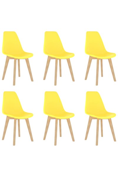 Concept Scaune de bucătărie, 6 buc., galben, plastic