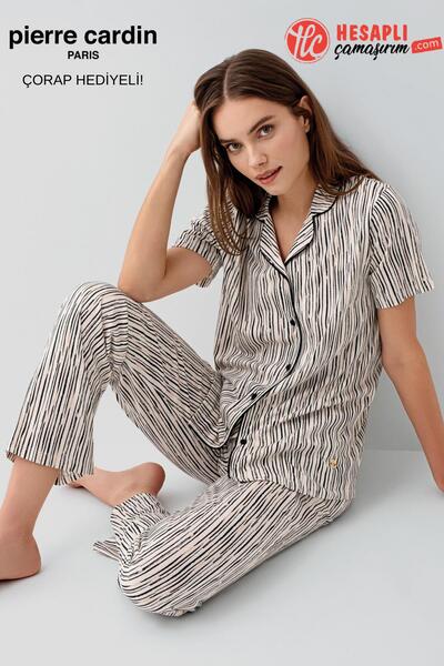 Pierre Cardin Paris Premium Women's Modal Cotton Pcs Button-Front Comfortable...